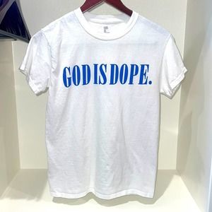 God Is Dope Women's Graphic Tee Size Small S Christian Religious Shirt Blouse